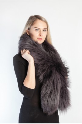 Dark blue fox fur scarf